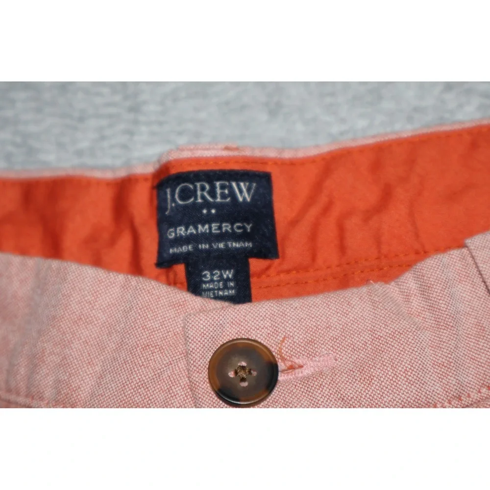 J Crew Gramercy Shorts Mens 32 Orange Cotton Oxford Summer 8